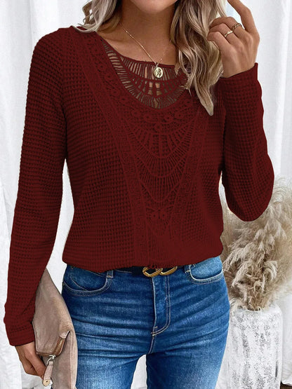 Chic-Lace Cut-Out T-Shirt