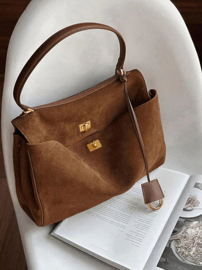 Convertible Suede-Style Handbag