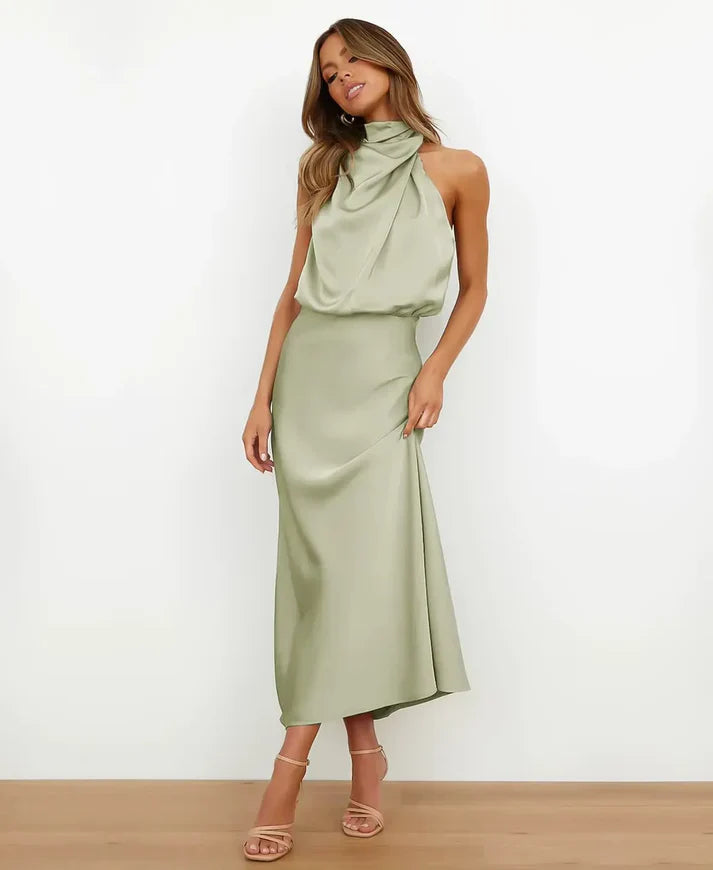 Sophisticated High-Waist Midi Dress