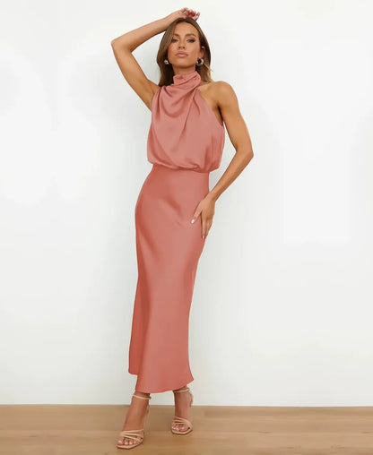 Sophisticated High-Waist Midi Dress