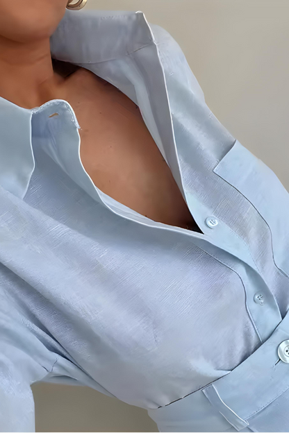 Effortless Chic Button-Up & Shorts