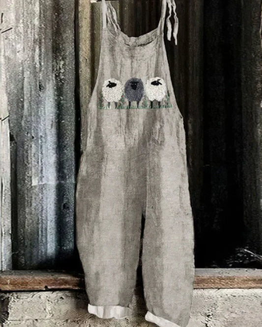 Vintage Sheep Jumpsuit: All-Day Comfort
