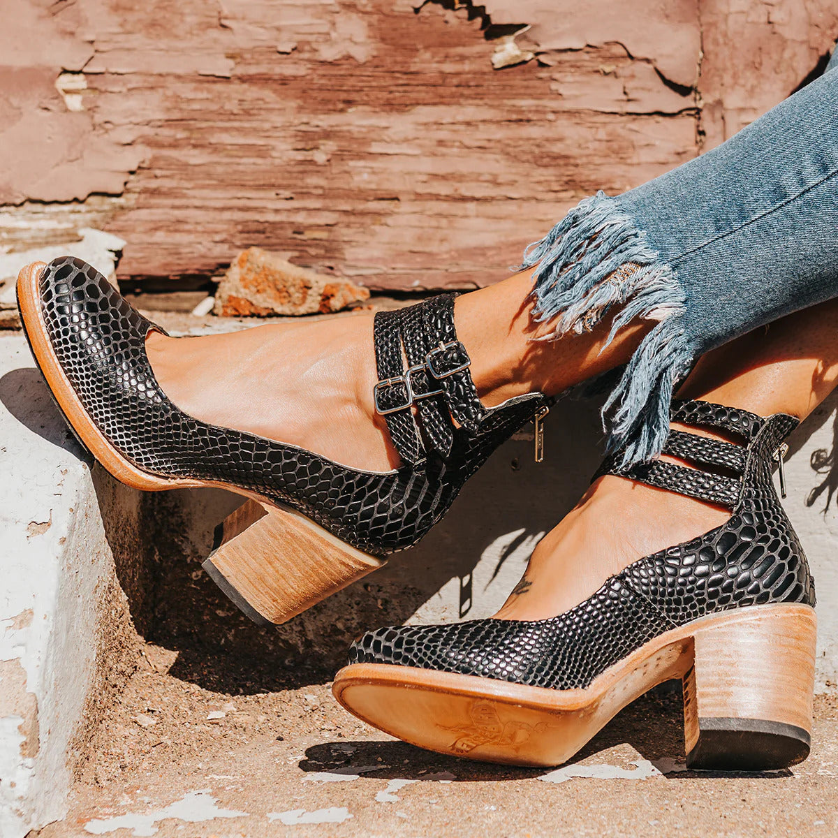 Vintage-Chic Ankle Strap Heels