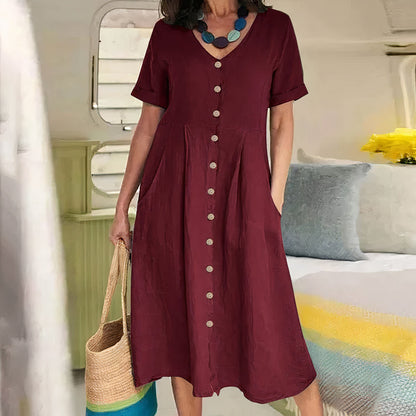 Effortless Elegance Button Dress