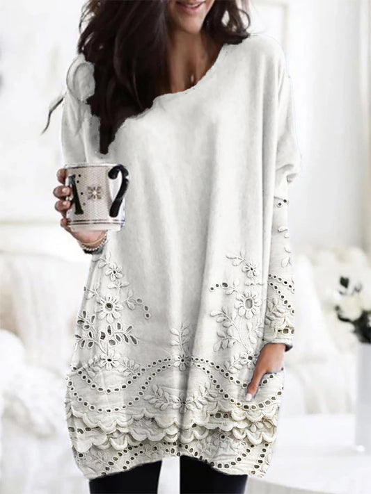 Elegant Cozy Embroidered Sweater