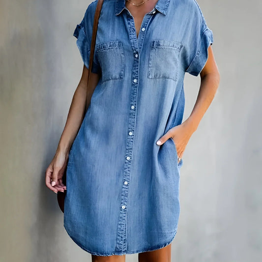 Soft-Denim Flattering Dress