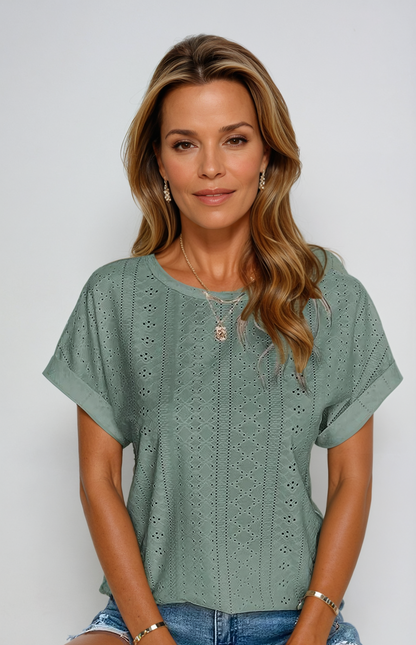 Effortless Chic Eyelet Top