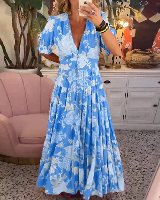 Effortless Comfort Floral V-Neck Dress