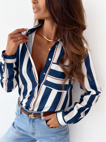Elegant Satin Print Blouse