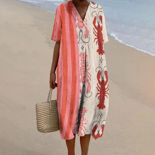 Breezy Floral Linen Dress