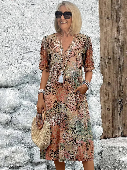 Chic Midi Dress with Effortless Pockets