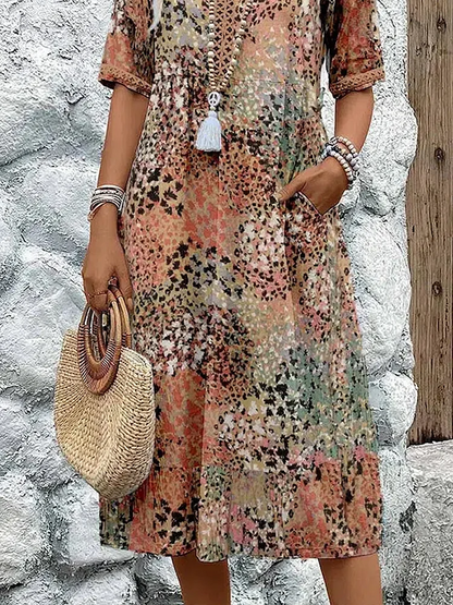 Chic Midi Dress with Effortless Pockets