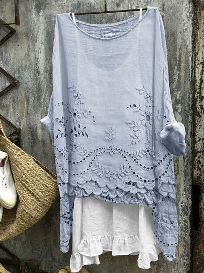 Elegant Dual-Hem Boho Blouse