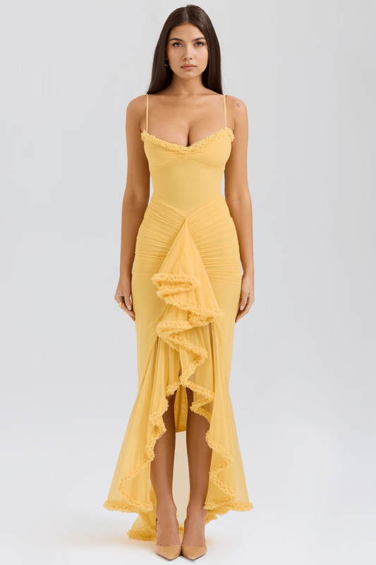Flattering Celebration Ruffle Gown