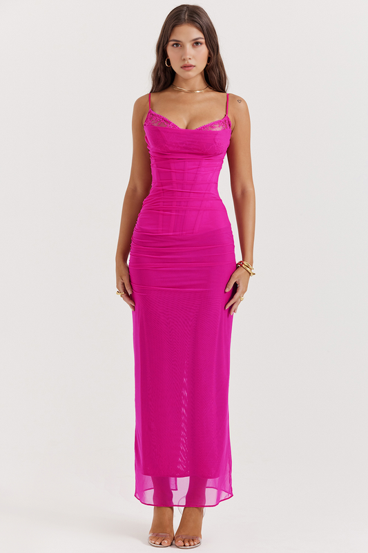 Flirty Mesh Dress with Sculpting Fit
