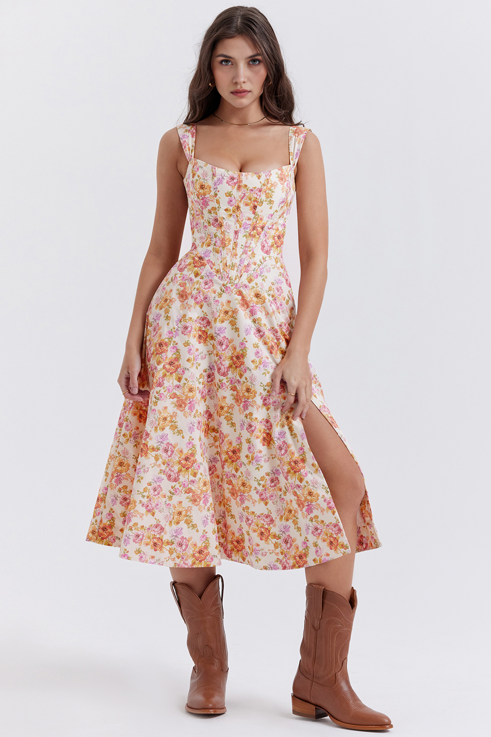 Floral-Flirt Midi Dress