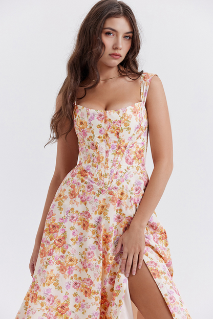 Floral-Flirt Midi Dress