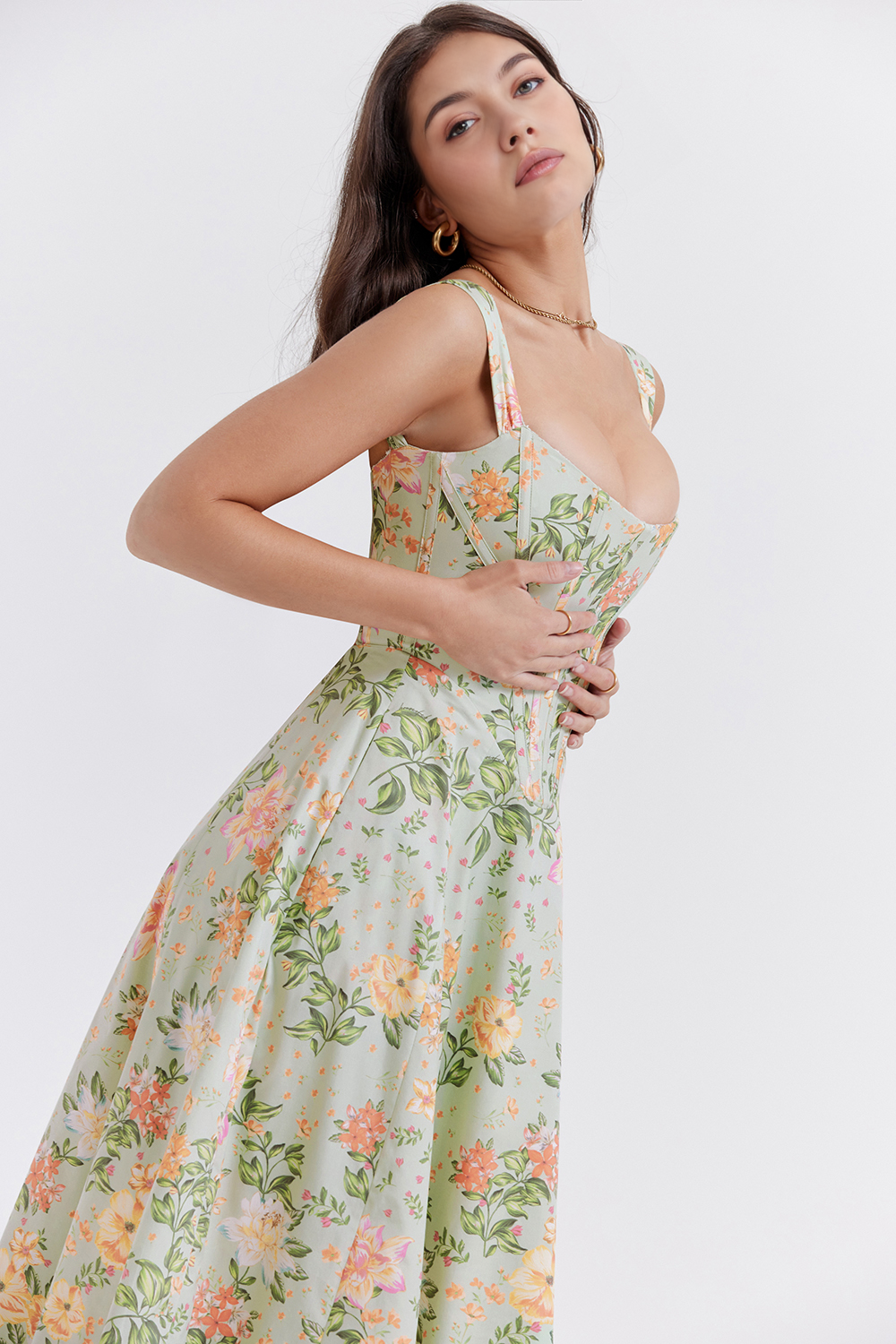 Floral-Flirt Midi Dress