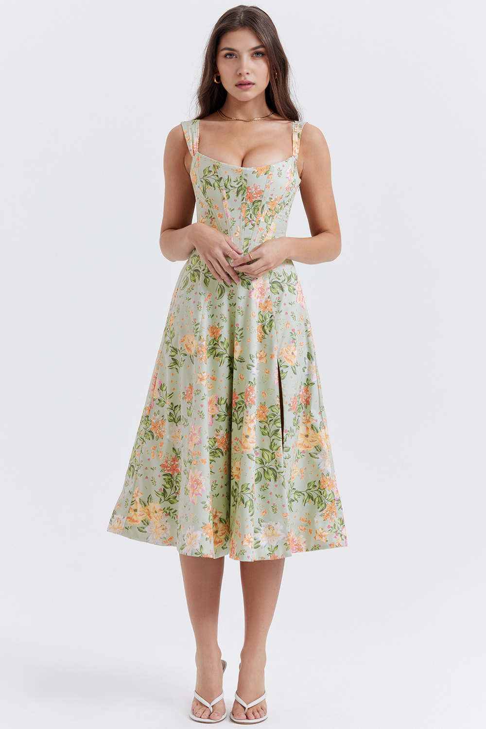 Floral-Flirt Midi Dress