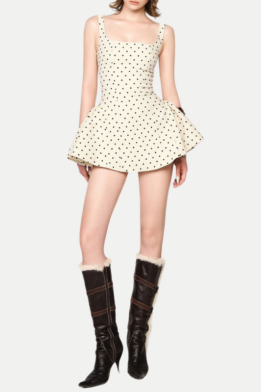 Sophisticated Polka Dot Mini Dress