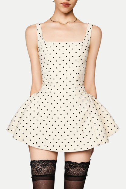 Sophisticated Polka Dot Mini Dress