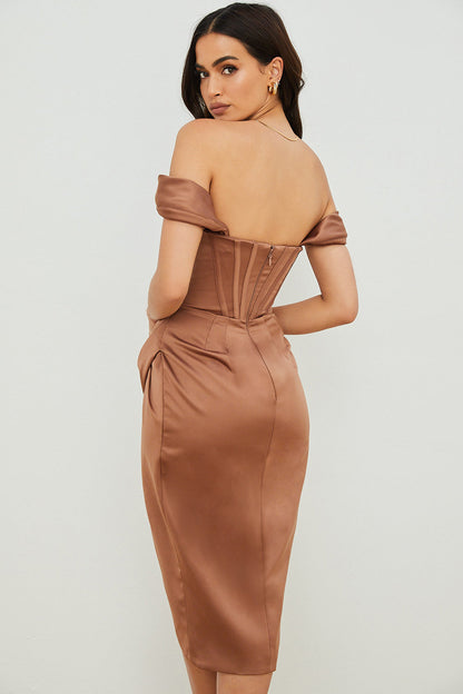 Satin Uplift Midi Dress