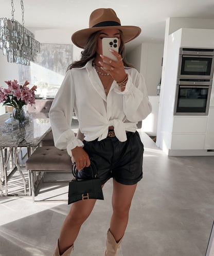 Elegant Balloon Sleeve Blouse