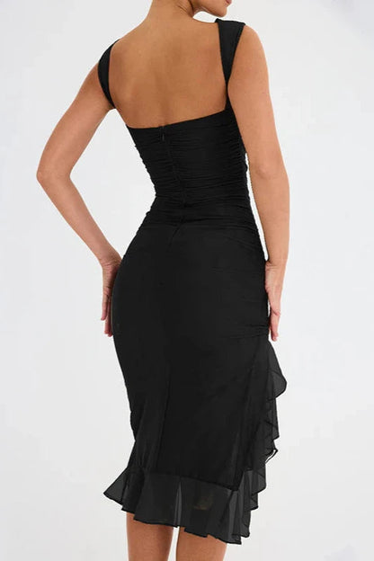 Effortless Glamour Ruffle Party Dress