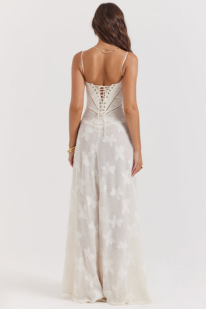 Sleek Sheer Velvet Evening Gown