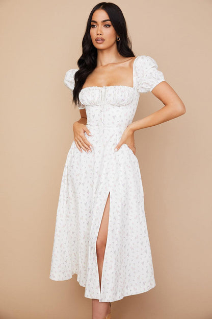 Floral-Breeze Midi Dress