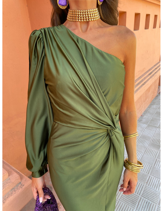 Flattering One-Shoulder Evening Dress