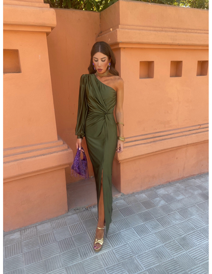 Flattering One-Shoulder Evening Dress