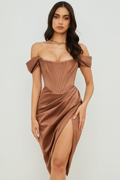 Satin Uplift Midi Dress